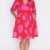 Lorraine Designs Casual Dresses | Fit & Flare Dresses*Jaz Splotched Pink & Red Dress