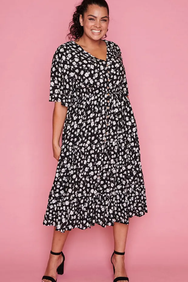Lorraine Designs Casual Dresses | Fit & Flare Dresses*Jessica Black Floral Dress