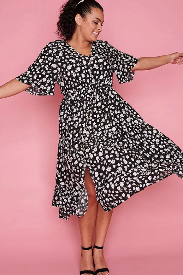 Lorraine Designs Casual Dresses | Fit & Flare Dresses*Jessica Black Floral Dress