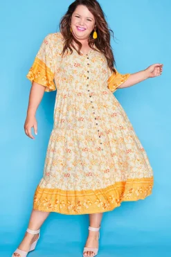 Lorraine Designs Casual Dresses | Fit & Flare Dresses*Jessica Yellow Floral Dress