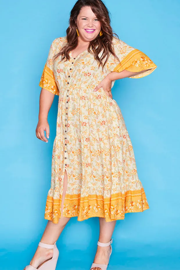 Lorraine Designs Casual Dresses | Fit & Flare Dresses*Jessica Yellow Floral Dress