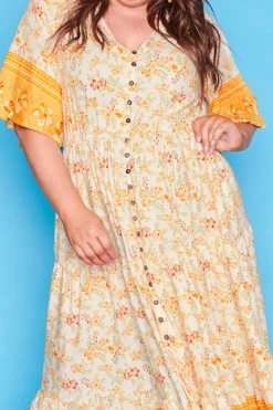 Lorraine Designs Casual Dresses | Fit & Flare Dresses*Jessica Yellow Floral Dress