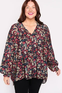 Lorraine Designs Tops*Jillian Raspberry Forest Shirt