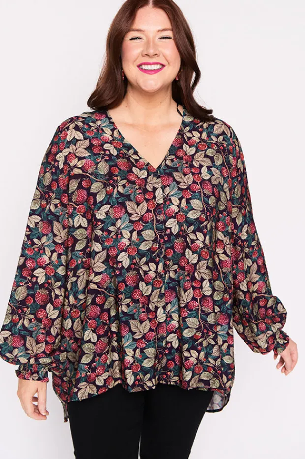 Lorraine Designs Tops*Jillian Raspberry Forest Shirt