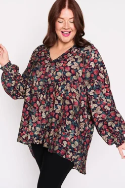 Lorraine Designs Tops*Jillian Raspberry Forest Shirt
