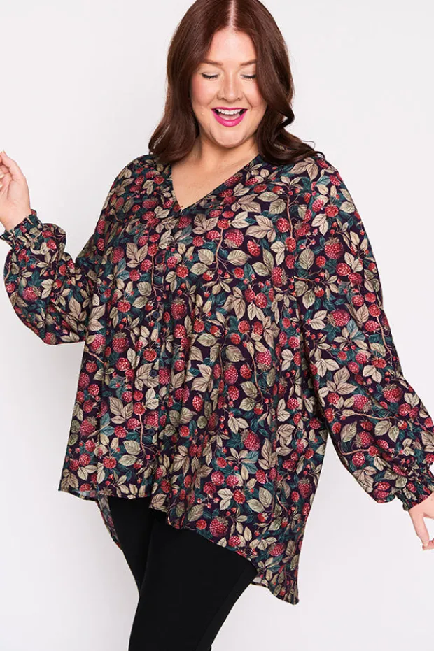 Lorraine Designs Tops*Jillian Raspberry Forest Shirt
