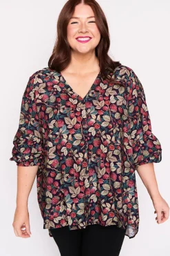 Lorraine Designs Tops*Jillian Raspberry Forest Shirt
