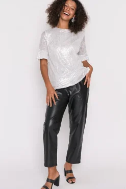 Lorraine Designs Tops*Joe Silver Sequins Party Top