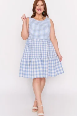 Lorraine Designs Fit & Flare Dresses | Knee Length Dresses*Joey Blue Gingham Dress