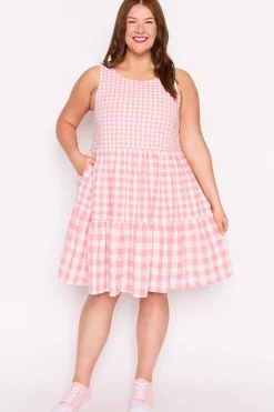 Lorraine Designs Fit & Flare Dresses | Knee Length Dresses*Joey Pink Gingham Dress