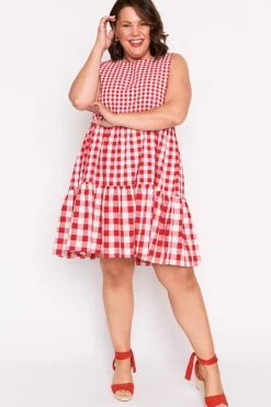 Lorraine Designs Fit & Flare Dresses | Knee Length Dresses*Joey Red Gingham Dress