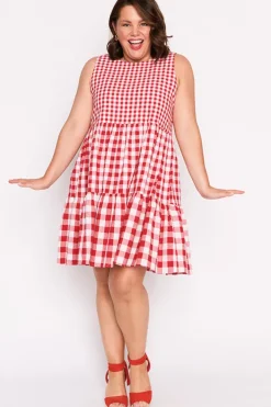 Lorraine Designs Fit & Flare Dresses | Knee Length Dresses*Joey Red Gingham Dress