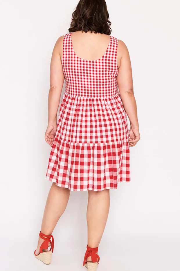 Lorraine Designs Fit & Flare Dresses | Knee Length Dresses*Joey Red Gingham Dress