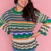 Label of Love Knits & Cardigans*Jordon Green Stripe Jumper