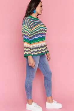 Label of Love Knits & Cardigans*Jordon Green Stripe Jumper