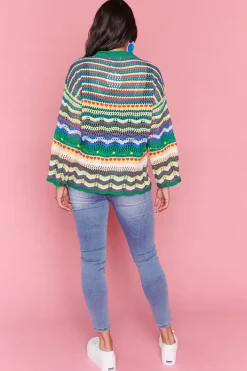 Label of Love Knits & Cardigans*Jordon Green Stripe Jumper