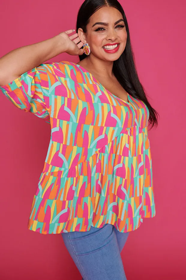 Label of Love Tops*June Geo Gelato Blouse