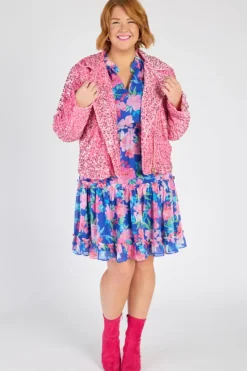 Lorraine Designs Jackets & Coats | Sequin Dresses*Kaitlin Pink Sequins Biker Jacket