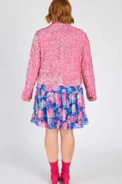 Lorraine Designs Jackets & Coats | Sequin Dresses*Kaitlin Pink Sequins Biker Jacket