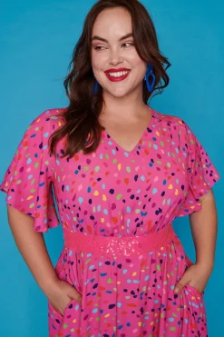 Lorraine Designs Casual Dresses | Fit & Flare Dresses*Karma Pink Confetti Dress