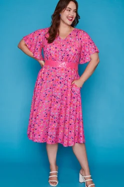 Lorraine Designs Casual Dresses | Fit & Flare Dresses*Karma Pink Confetti Dress
