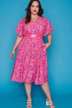 Lorraine Designs Casual Dresses | Fit & Flare Dresses*Karma Pink Confetti Dress