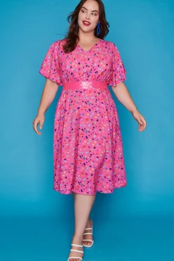 Lorraine Designs Casual Dresses | Fit & Flare Dresses*Karma Pink Confetti Dress
