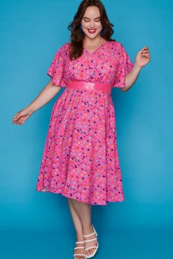 Lorraine Designs Casual Dresses | Fit & Flare Dresses*Karma Pink Confetti Dress
