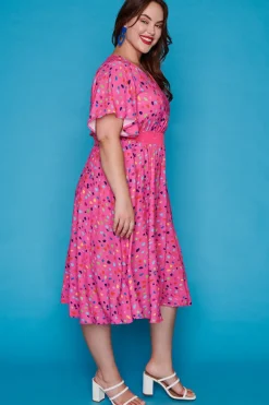 Lorraine Designs Casual Dresses | Fit & Flare Dresses*Karma Pink Confetti Dress