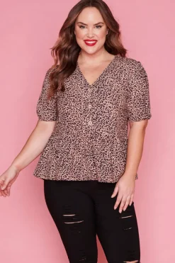 Lorraine Designs Tops*Kerrie Leopard Print Blouse