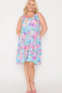 YD International Fit & Flare Dresses | Knee Length Dresses*Kiana Rainbow Bloom Dress
