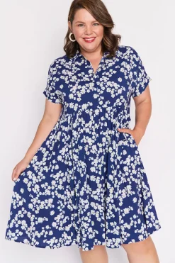 Lorraine Designs Shirt Dresses | Casual Dresses*Kimba Blue Petal Whimsy Dress