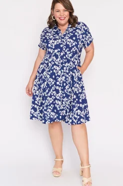 Lorraine Designs Shirt Dresses | Casual Dresses*Kimba Blue Petal Whimsy Dress