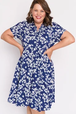 Lorraine Designs Shirt Dresses | Casual Dresses*Kimba Blue Petal Whimsy Dress
