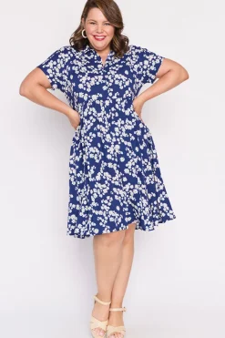 Lorraine Designs Shirt Dresses | Casual Dresses*Kimba Blue Petal Whimsy Dress