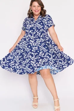 Lorraine Designs Shirt Dresses | Casual Dresses*Kimba Blue Petal Whimsy Dress
