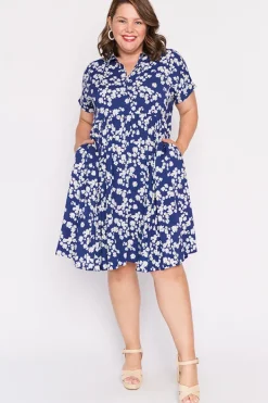 Lorraine Designs Shirt Dresses | Casual Dresses*Kimba Blue Petal Whimsy Dress