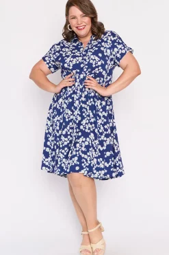 Lorraine Designs Shirt Dresses | Casual Dresses*Kimba Blue Petal Whimsy Dress