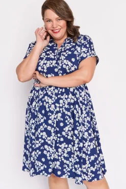 Lorraine Designs Shirt Dresses | Casual Dresses*Kimba Blue Petal Whimsy Dress
