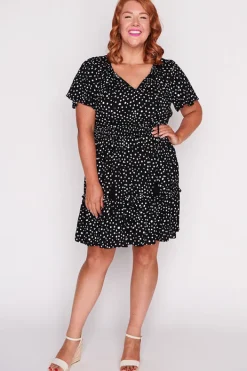 Lorraine Designs Casual Dresses | Fit & Flare Dresses*Kimberley Black Irregular Spot Dress