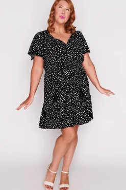 Lorraine Designs Casual Dresses | Fit & Flare Dresses*Kimberley Black Irregular Spot Dress