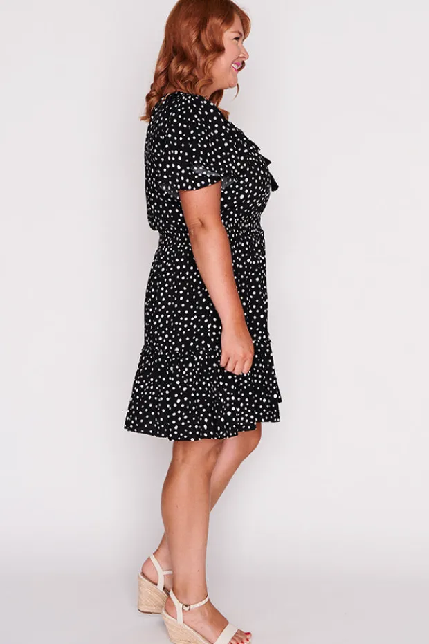 Lorraine Designs Casual Dresses | Fit & Flare Dresses*Kimberley Black Irregular Spot Dress
