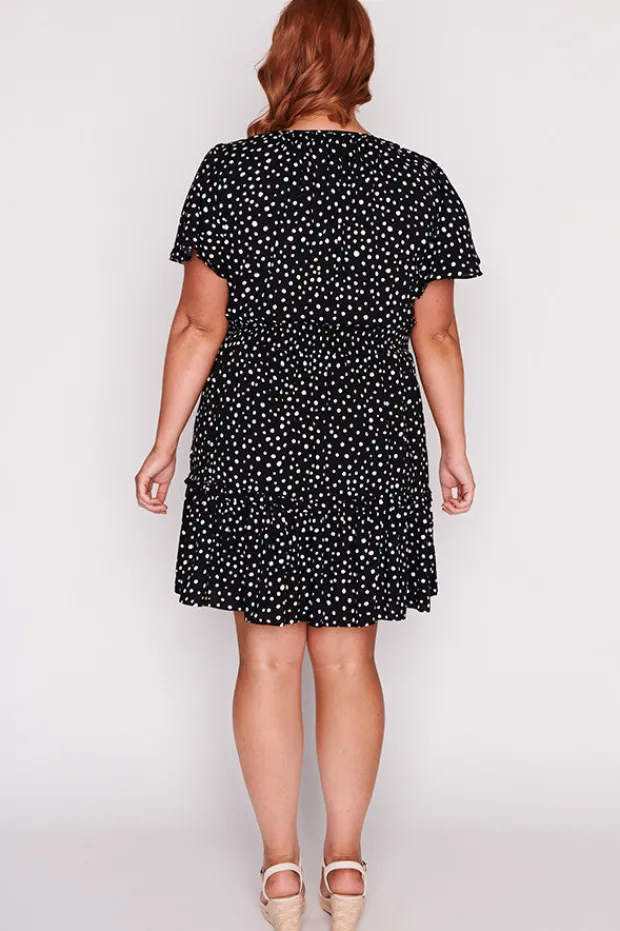 Lorraine Designs Casual Dresses | Fit & Flare Dresses*Kimberley Black Irregular Spot Dress