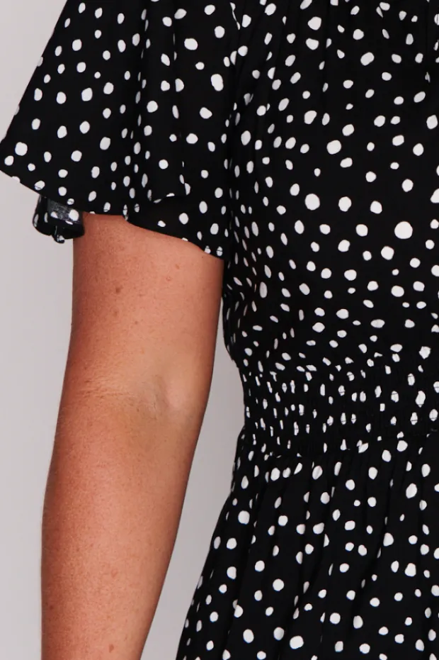 Lorraine Designs Casual Dresses | Fit & Flare Dresses*Kimberley Black Irregular Spot Dress