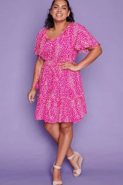 Lorraine Designs Casual Dresses | Fit & Flare Dresses*Kimberley Pink Spots Dress