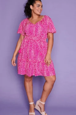 Lorraine Designs Casual Dresses | Fit & Flare Dresses*Kimberley Pink Spots Dress