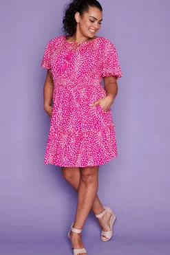 Lorraine Designs Casual Dresses | Fit & Flare Dresses*Kimberley Pink Spots Dress