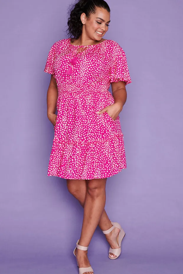 Lorraine Designs Casual Dresses | Fit & Flare Dresses*Kimberley Pink Spots Dress