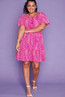 Lorraine Designs Casual Dresses | Fit & Flare Dresses*Kimberley Pink Spots Dress
