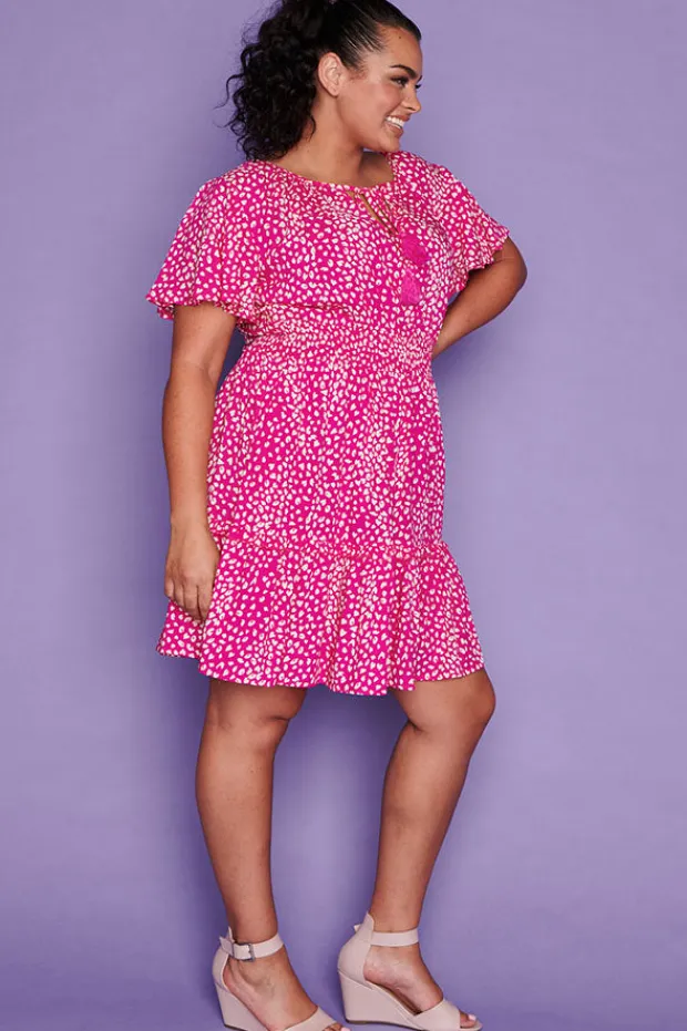 Lorraine Designs Casual Dresses | Fit & Flare Dresses*Kimberley Pink Spots Dress